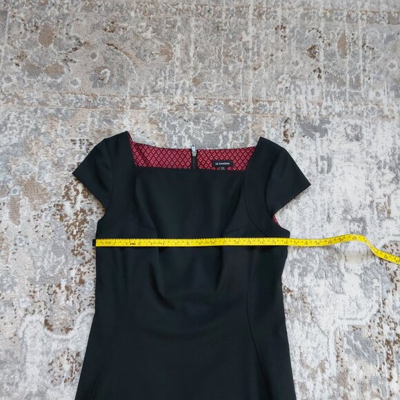 Le Chateau Black Dress Square Neck Back Zipper Closure Size M - Picture 7 of 11